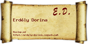 Erdély Dorina névjegykártya